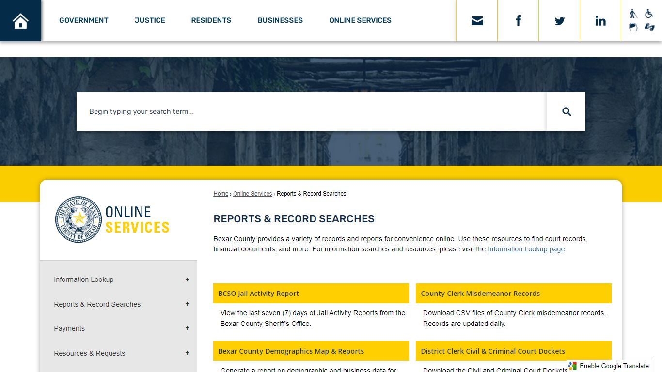 Reports & Record Searches | Bexar County, TX - Official Website
